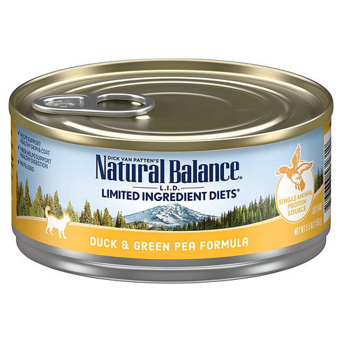 Natural Balance L.I.D. Limited Ingredient Diets Duck & Green Pea Formula Wet Cat Food 5.5oz - Poudre Pet and Feed Supply